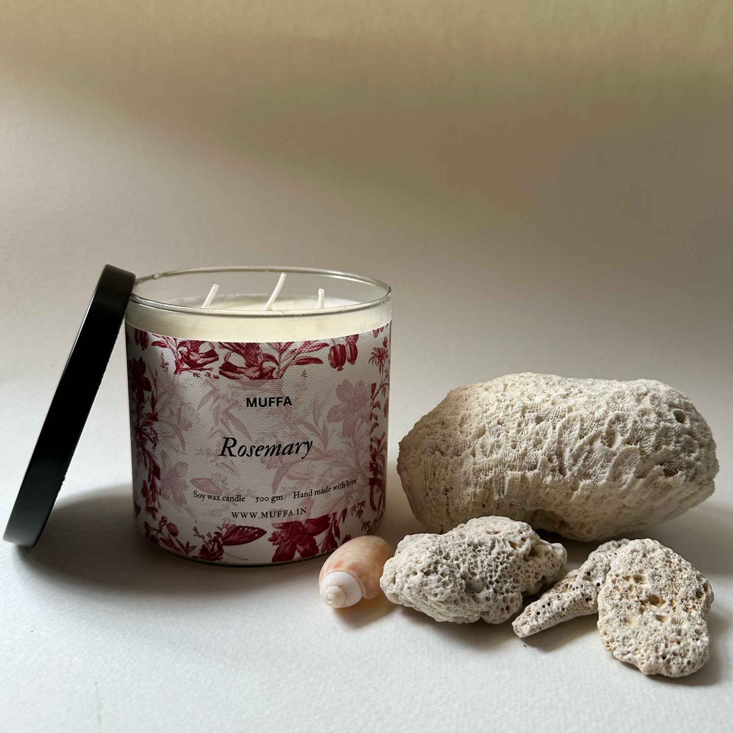 Rose merry soy wax candle - 3 wick