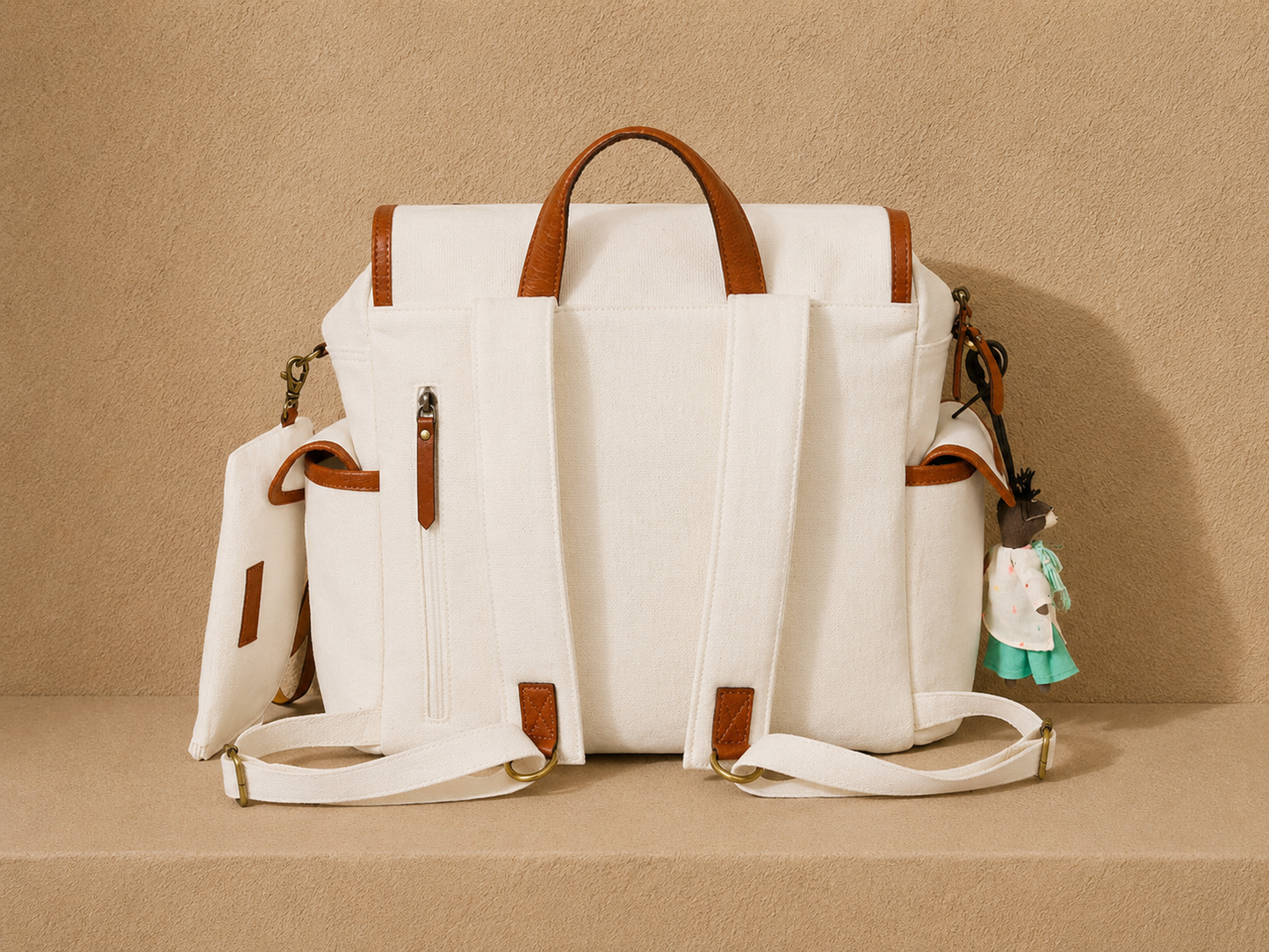MUFFA Little Lion ivory Luxury Backpack Diaper Bag