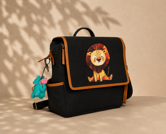 MUFFA Little Lion Midnight Luxury Backpack Diaper Bag