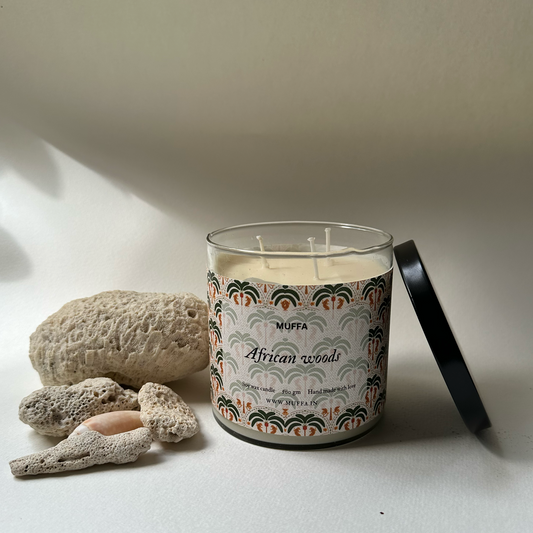 African woods soy wax candle - 3 wick