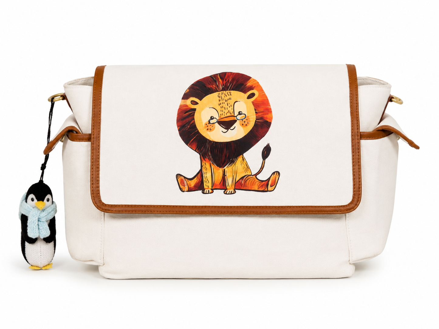 MUFFA Little Lion Ivory Luxury Messenger Diaper Bag