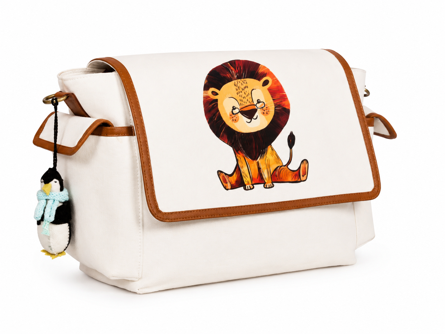 MUFFA Little Lion Ivory Luxury Messenger Diaper Bag