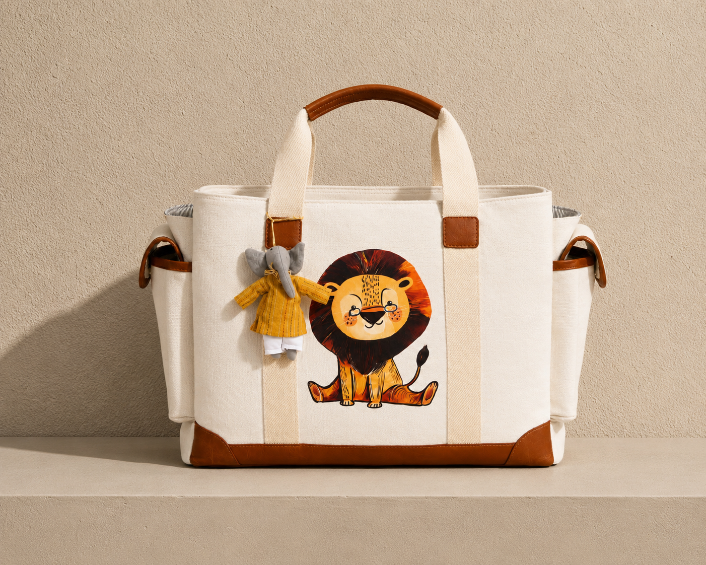 MUFFA Storybook lion ivoryUtility Tote