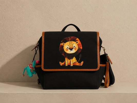 MUFFA Little Lion Midnight Luxury Backpack Diaper Bag