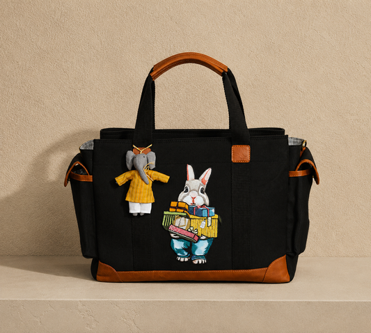 MUFFA Storybook Rabbit Embroidered Luxury Utility Tote