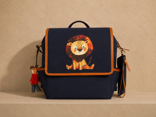 MUFFA Little Lion navy Luxury Backpack Diaper Bag
