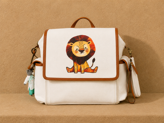 MUFFA Little Lion ivory Luxury Backpack Diaper Bag