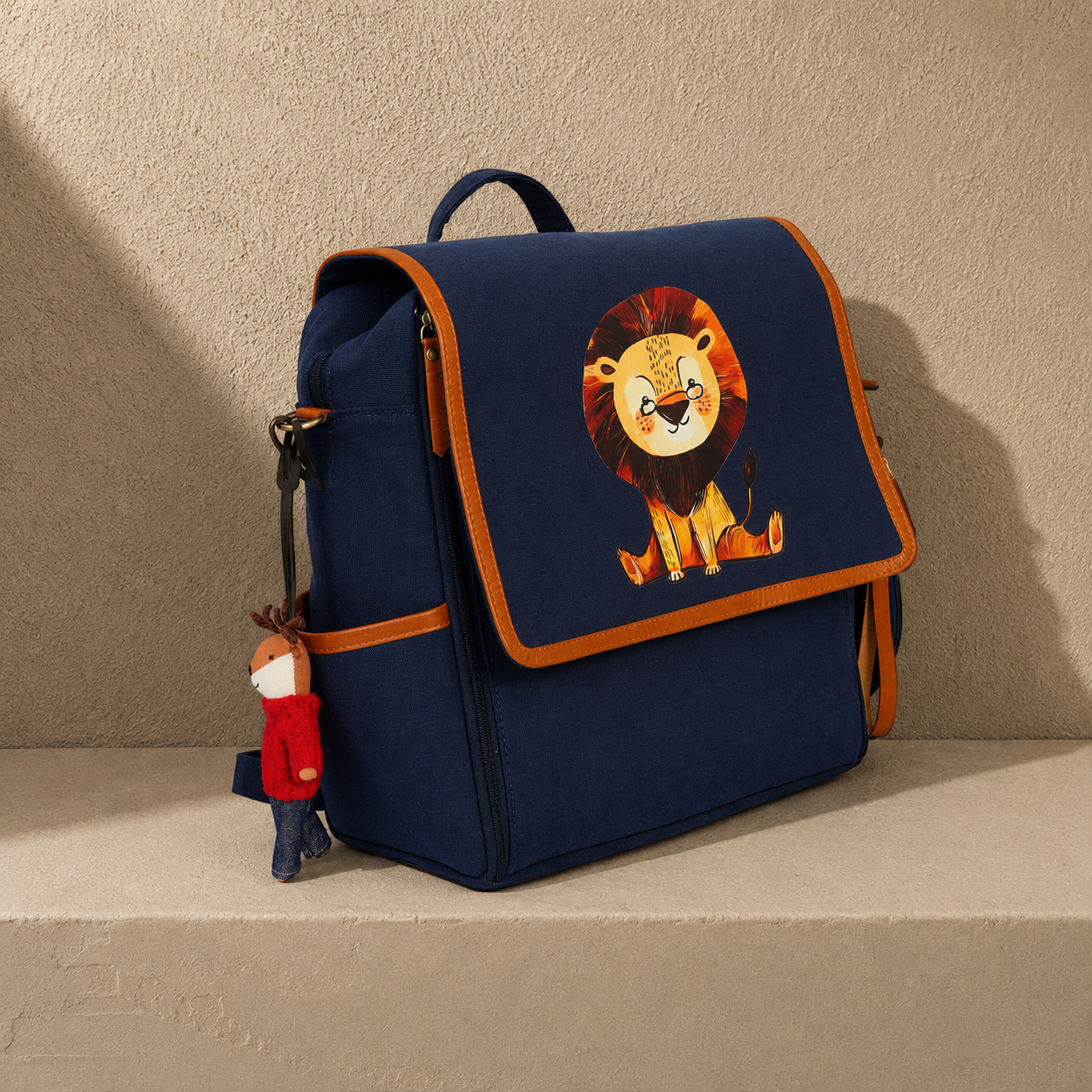 MUFFA Little Lion navy Luxury Backpack Diaper Bag