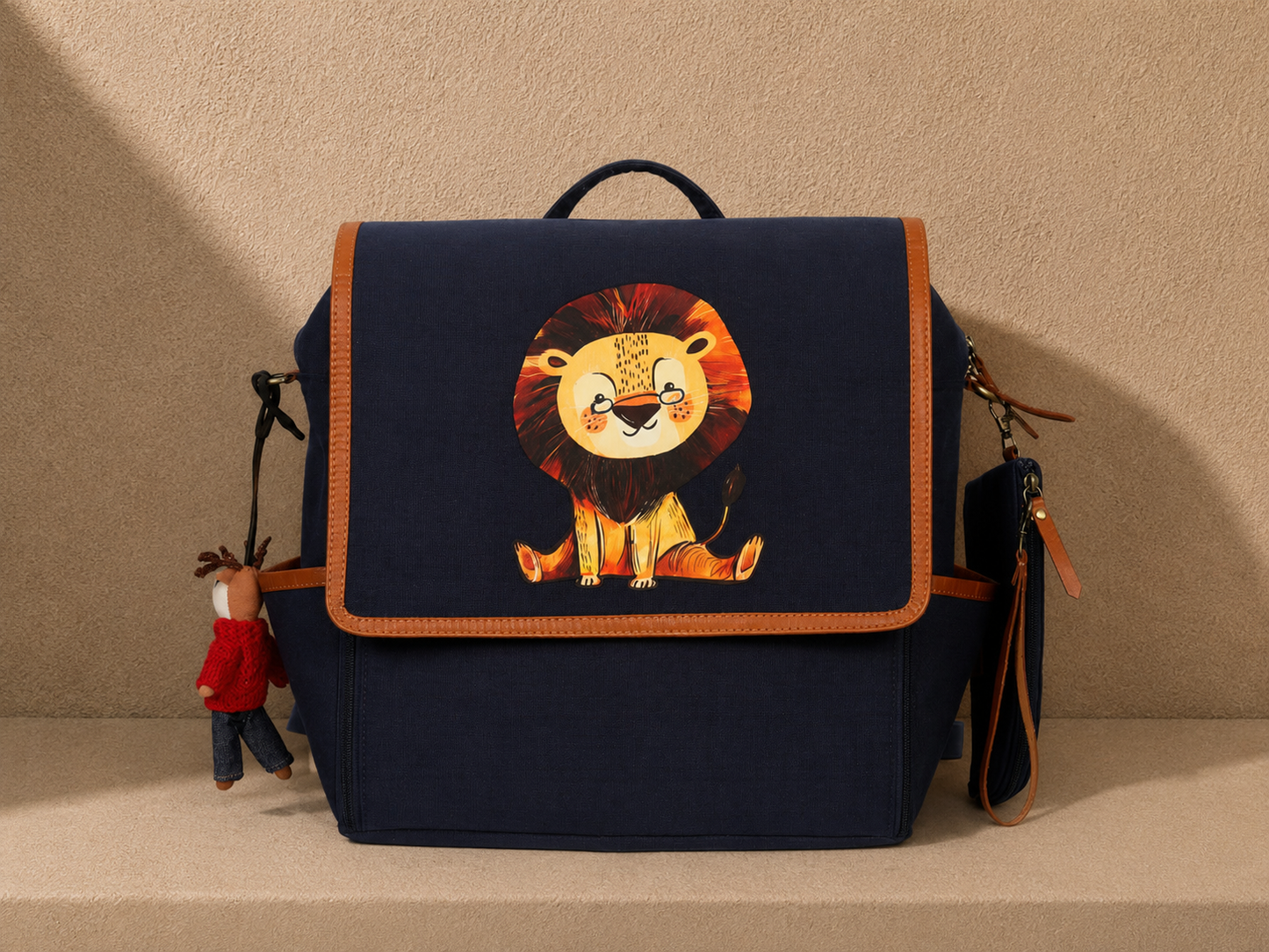 MUFFA Little Lion navy Luxury Backpack Diaper Bag
