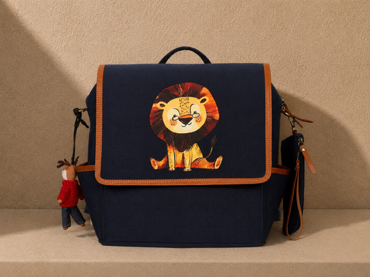 MUFFA Little Lion navy Luxury Backpack Diaper Bag