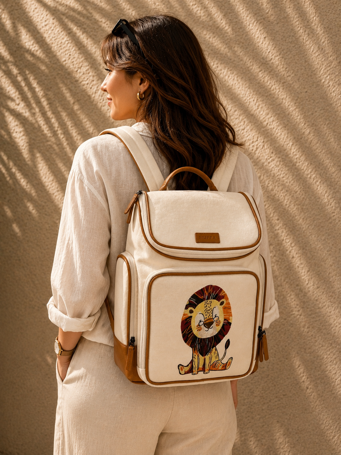 Muffa little lion embroidered backpack