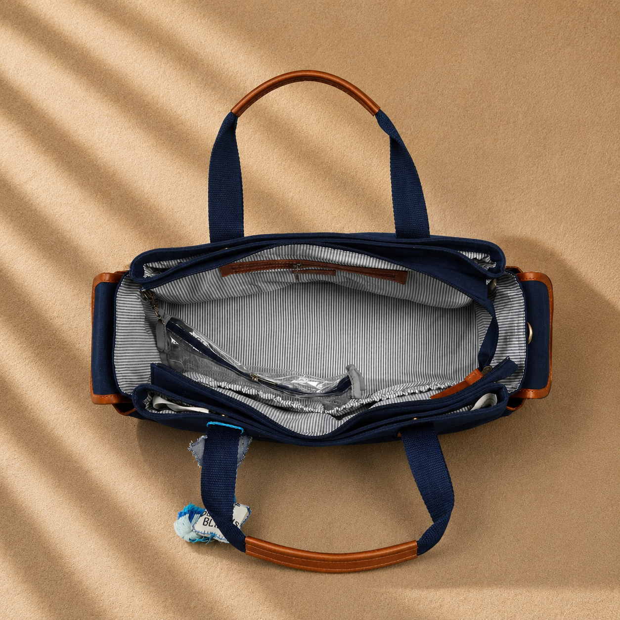 MUFFA Storybook lion Navy blue Utility Tote