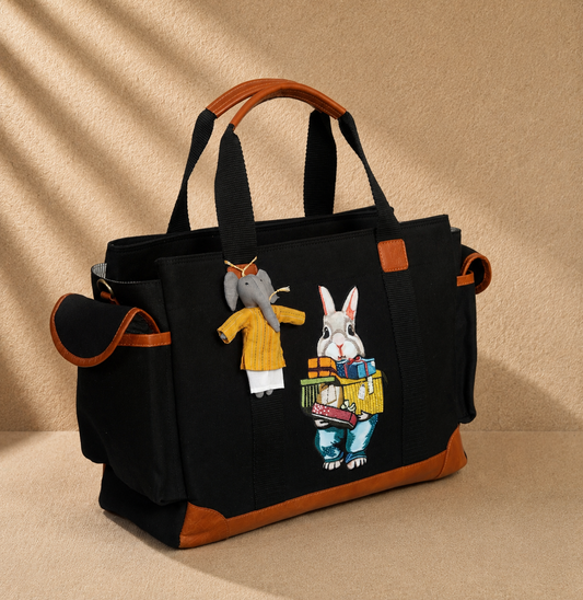 MUFFA Storybook Rabbit Embroidered Luxury Utility Tote