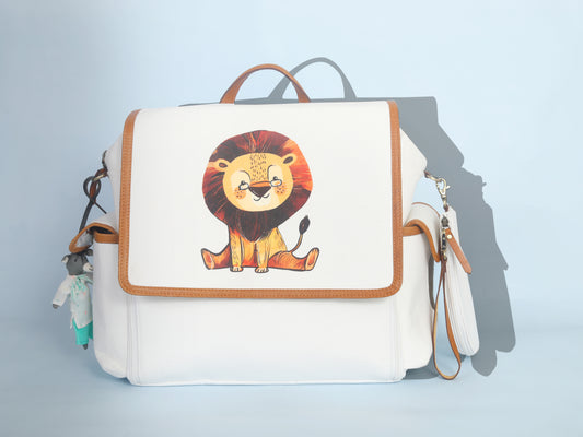 MUFFA Little Lion ivory Luxury Backpack Diaper Bag