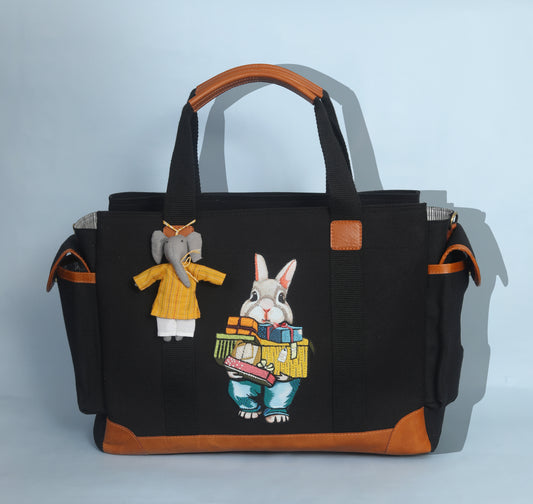 MUFFA Storybook Rabbit Embroidered Luxury Utility Tote