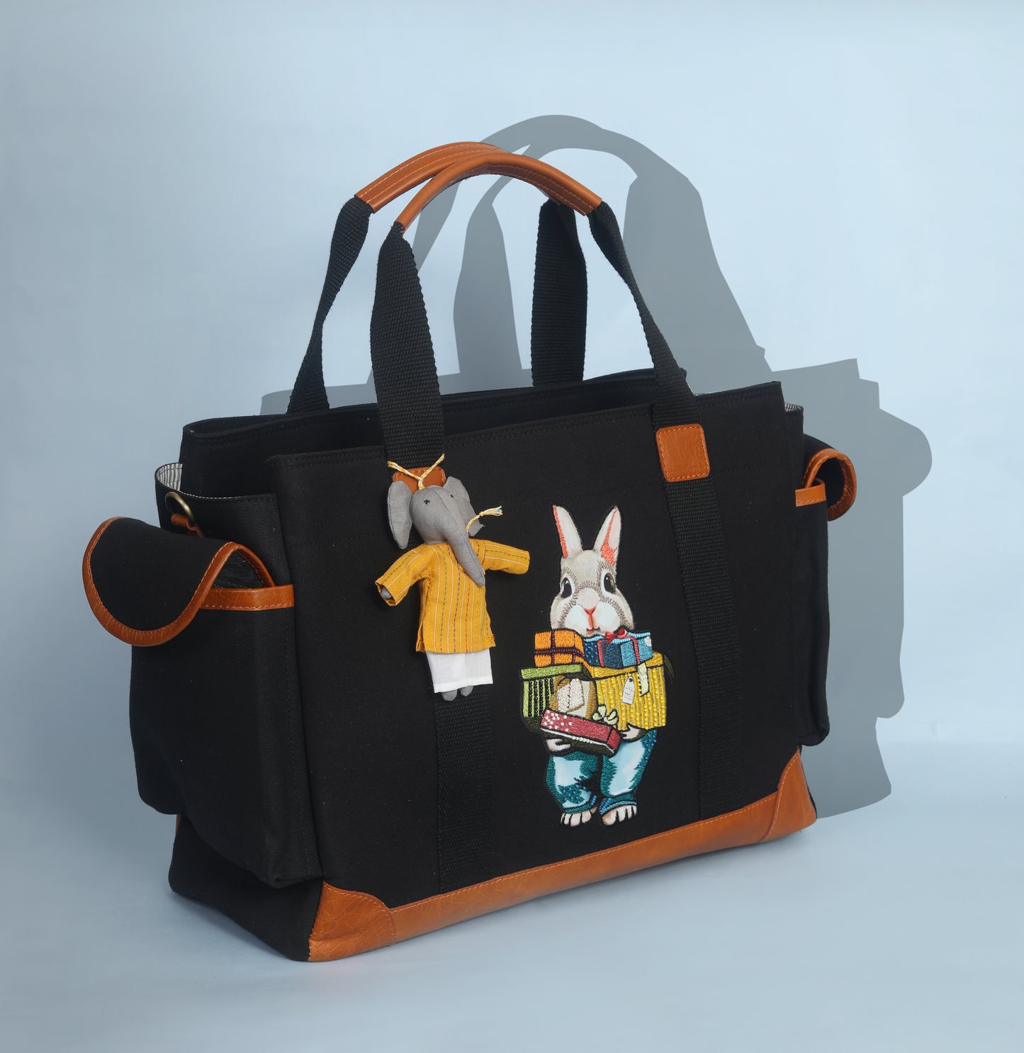 MUFFA Storybook Rabbit Embroidered Luxury Utility Tote