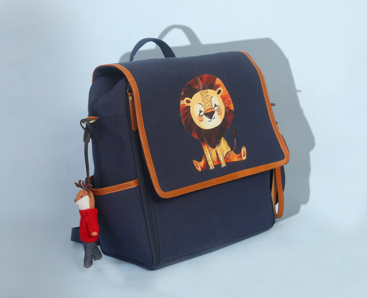 MUFFA Little Lion navy Luxury Backpack Diaper Bag